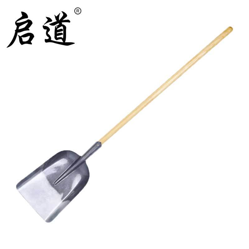 启道全钢加厚大铁锹 挖土种菜种花多功能户外铲子园艺工具 煤锹(带直柄)