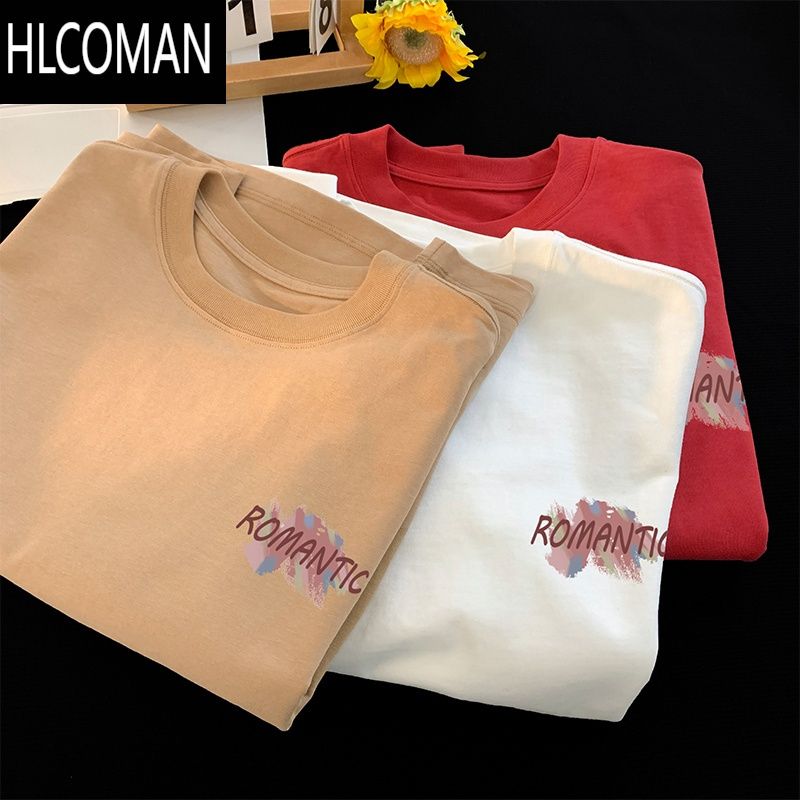 HLCOMAN简约短袖t恤男士夏季2025新款潮流潮牌宽松休闲半袖体恤衣服