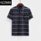 HLCOMAN2025夏装中老年男士短袖t恤条纹带口袋polo衫夏季老人上衣服