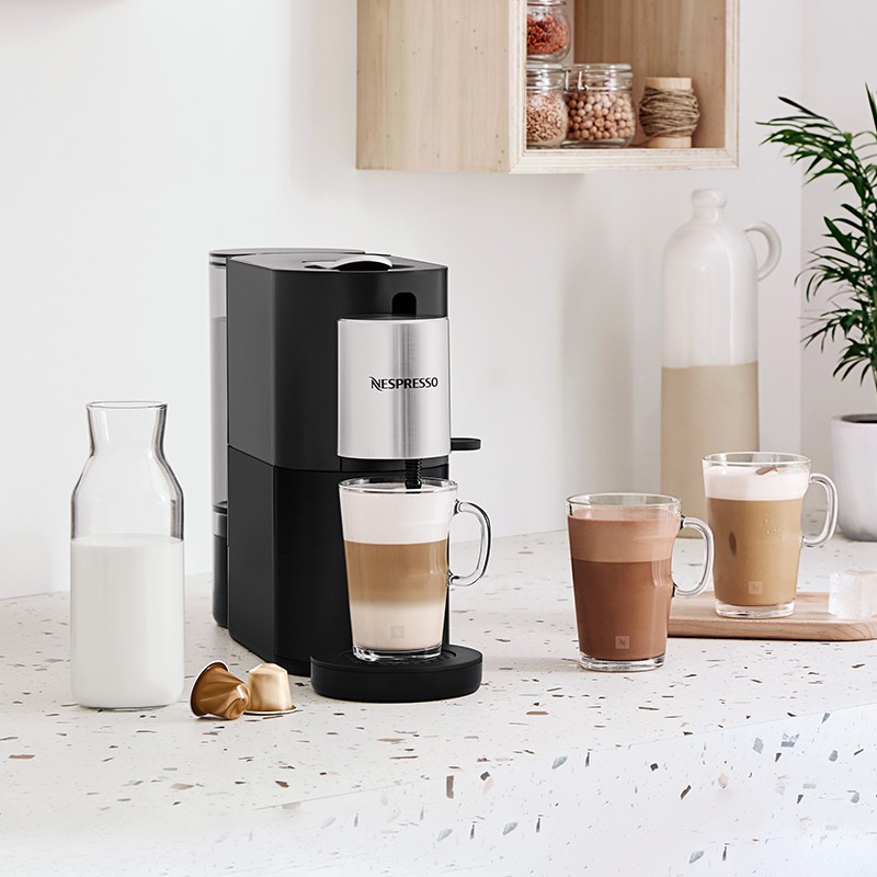 Nespresso奈斯派索胶囊式咖啡机小型家用全自动商用办公室大容量奶泡一体一键式咖啡食谱高压萃取意式进口 S85-黑色