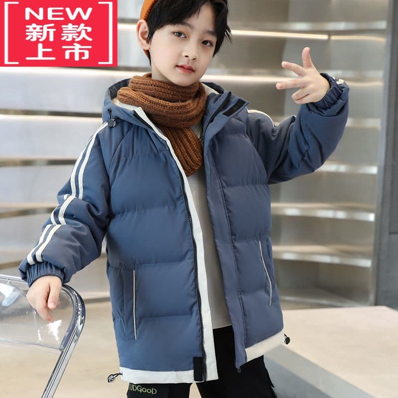 可莉允男童棉衣外套2022新款儿童冬装羽绒棉服大童男装短款派克棉袄加厚图片