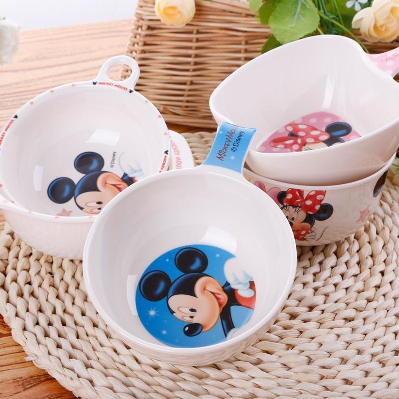 五和密胺儿童碗可爱卡通防摔餐具迪斯尼米奇创意个性宝宝饭碗mk364