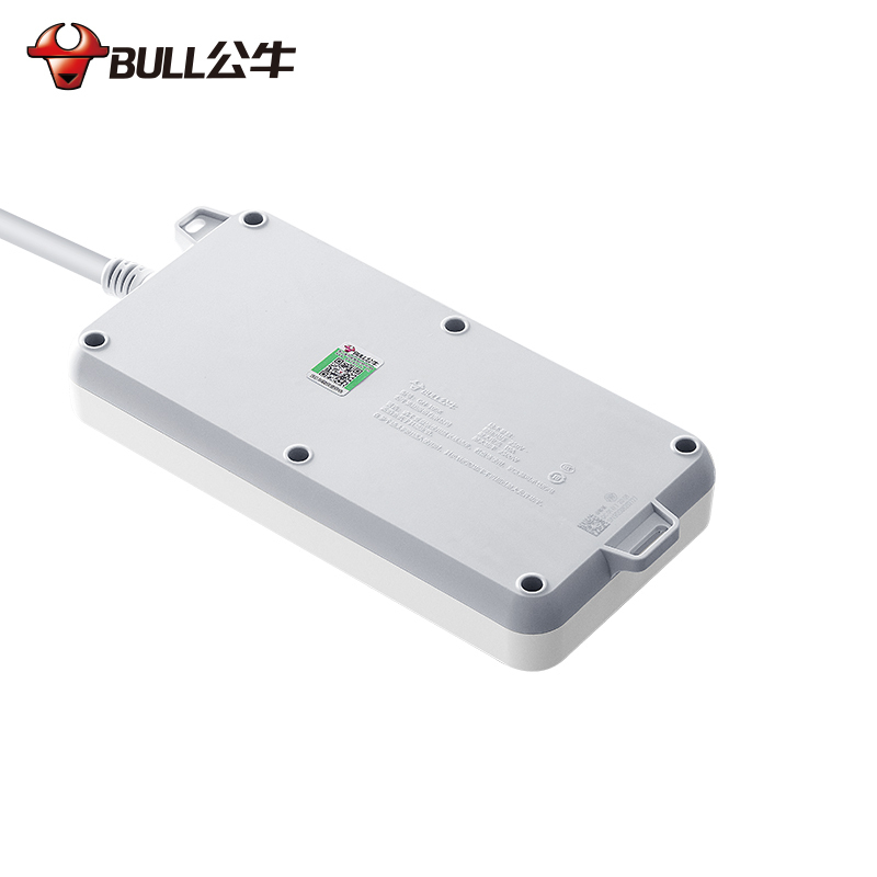 公牛(bull)GN-109K全长1.8米六位带儿童安全保护门总控开关新国标线芯加粗插座插排插线板拖线板接线板白色