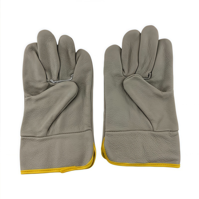 铁洋 电焊手套 牛皮短款25CM浅色 双高清大图