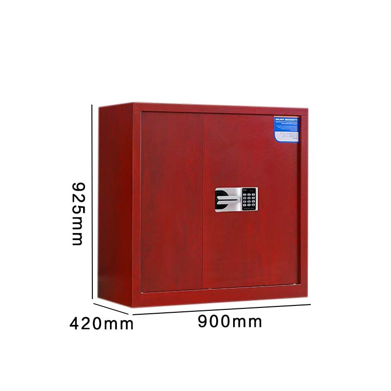 正斌保密柜财务档案柜文件柜办公室资料储物柜保险柜电子密码国保锁矮柜红木纹-国保密码锁高清大图