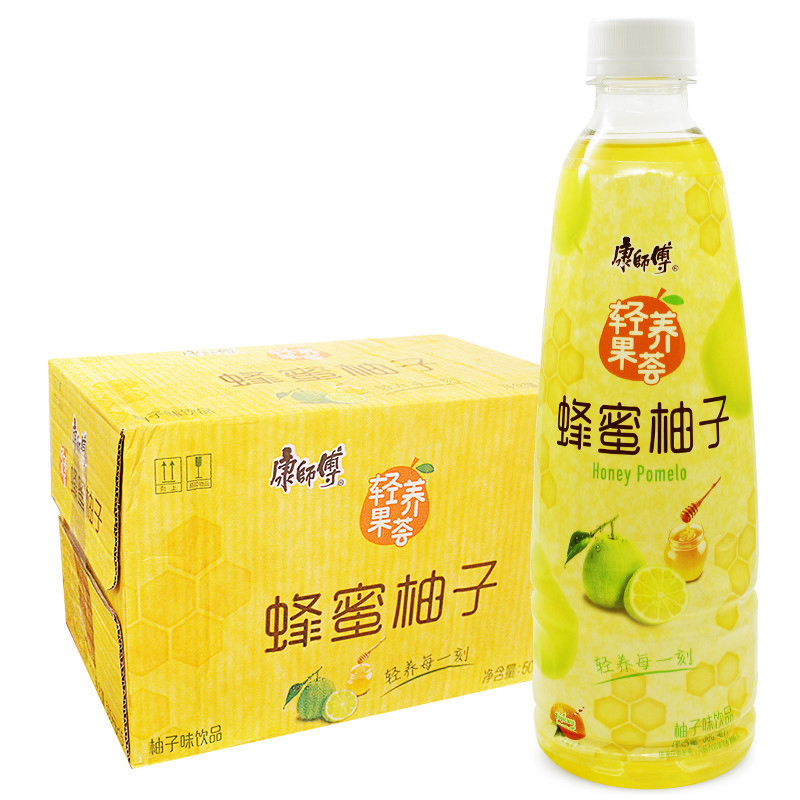 康师傅 蜂蜜柚子茶 500ml*15瓶 箱装 蜂蜜柚子茶饮料 30箱起订