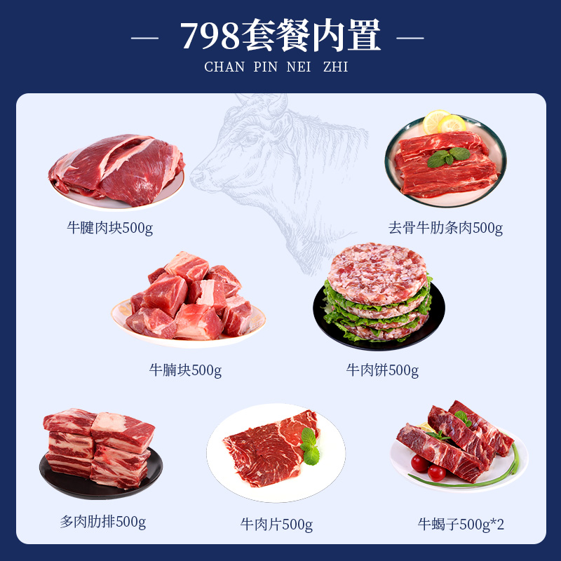 鲜飨 澳洲精选谷饲安格斯798牛肉礼盒 4000g高清大图