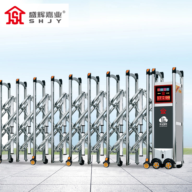 盛辉嘉业不锈钢电动伸缩门自动铝合金工厂学校单位推拉平移大门每米 不锈钢电动伸缩门6