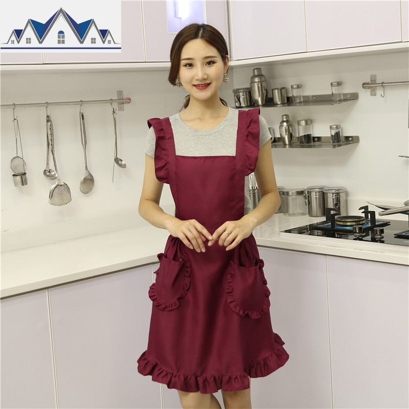 围裙女时尚防水公主家用厨房美甲店幼儿园院工作定制logo印字 三维工匠高清大图