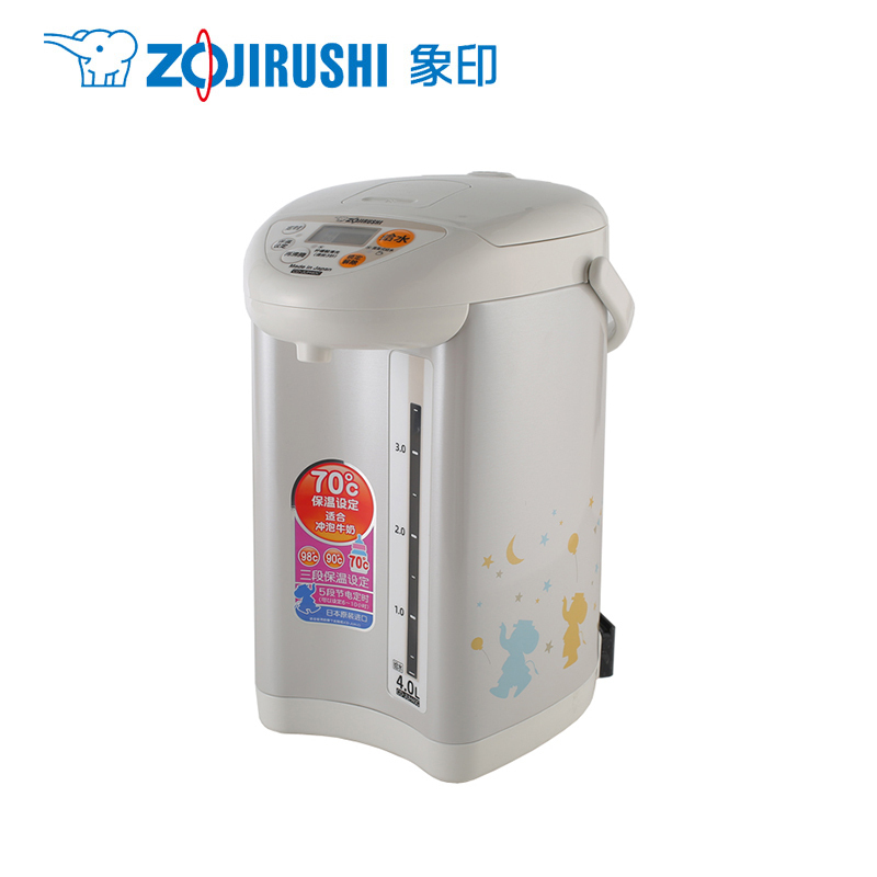 象印(ZO JIRUSHI)电水瓶CD-JUH40C日本进口温控器按键式电热水瓶保温家用微电脑电动给水烧水壶 WZ白色