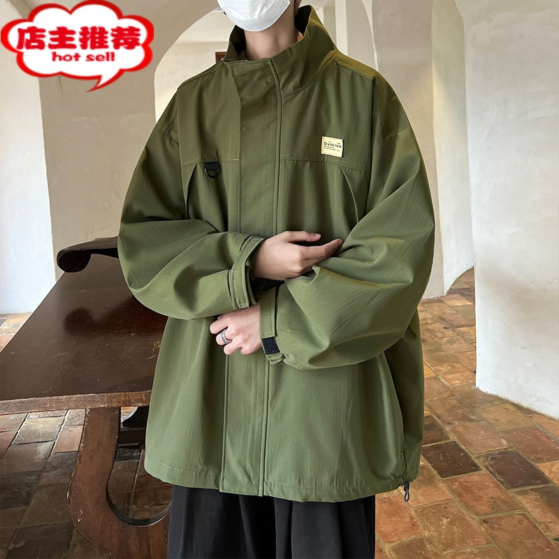 SHANCHAO美式vintage机能风外套男款潮牌工装飞行员男生夹克