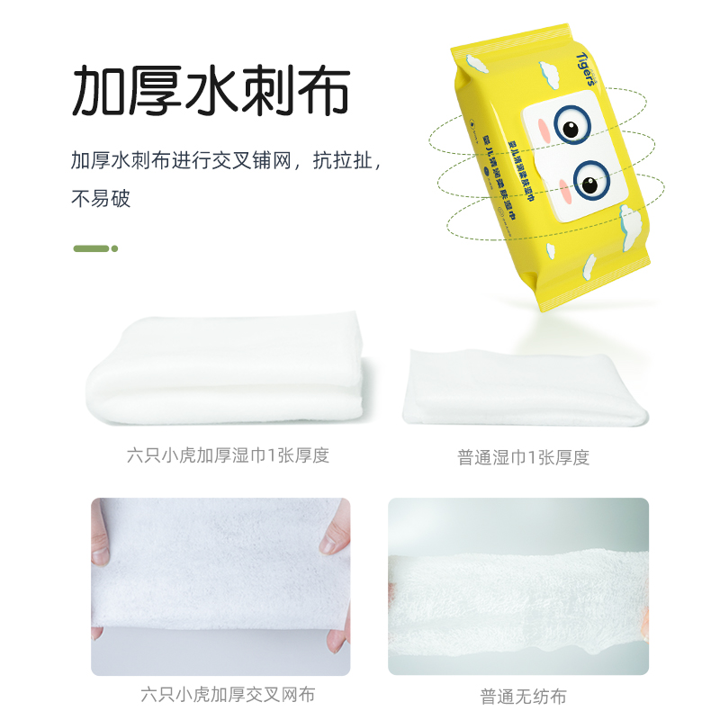 蓝漂六只小虎60片湿巾纸3包装 LZXH-11270-3高清大图