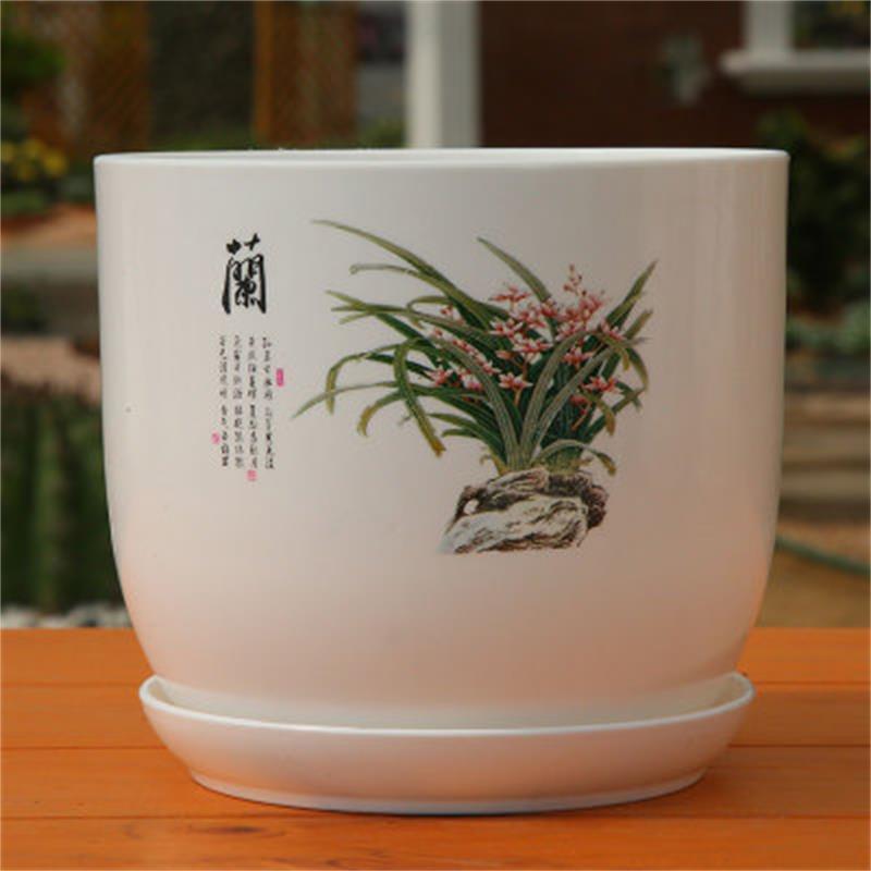 加大加厚pp树脂环保塑料花盆大号绿萝碗莲睡莲荷花无孔水培花盆|兰花盆【有孔】 大号两个装【营养液+碗莲种】
