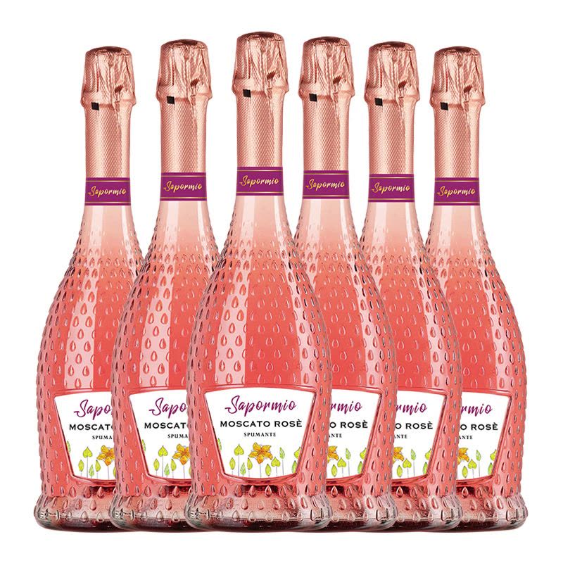 意美斯 桃红起泡葡萄酒750ml*6瓶 意大利莫斯卡托甜高泡香槟塔用酒图片
