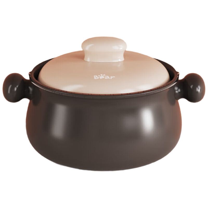 小熊(Bear) 砂锅煲汤沙锅陶瓷锅3.2L汤锅瓦煲 咖色 CP-G0047-S01