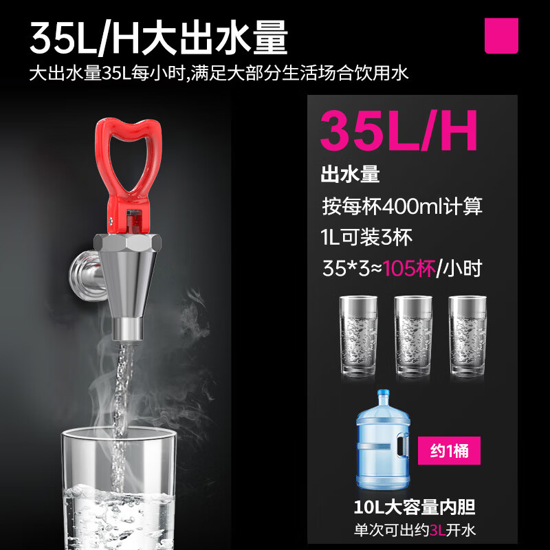 乐创(lecon)热水机商用步进式开水器开水机商用电热热水器 商用直饮水机智能省电 40L/H出水量 三级过滤高清大图