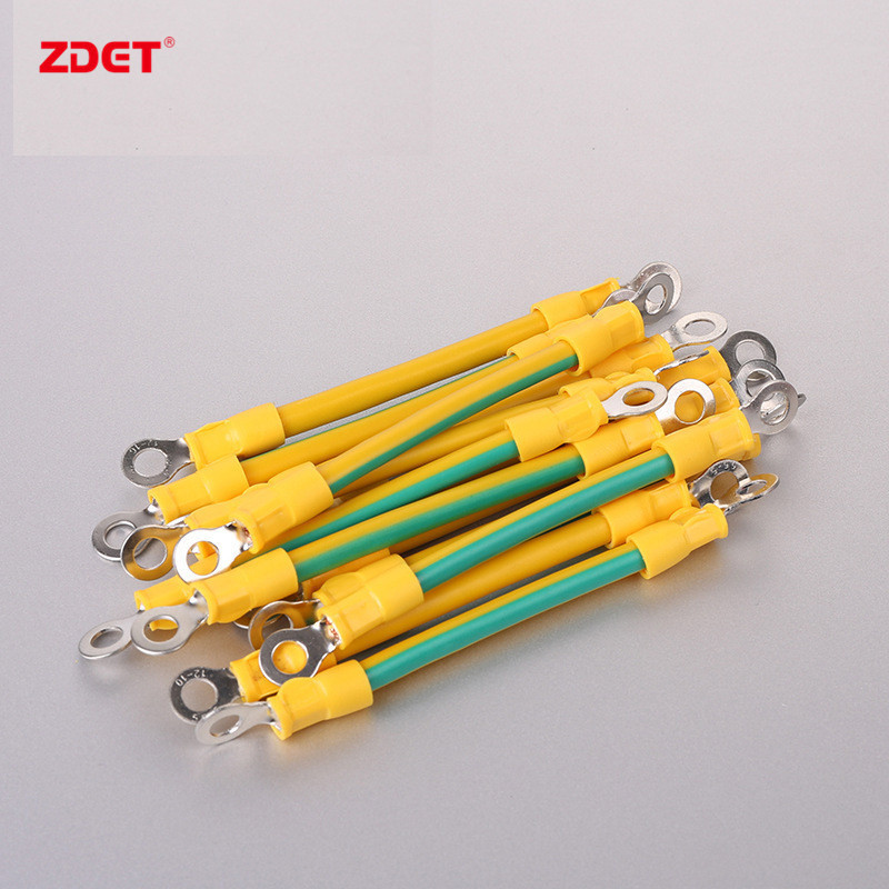 ZDET 法兰跨接线 6平方黄绿BVR线 L=200mm 孔径24(根)