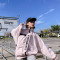 春秋韩版宽松大码bf学生字母风衣原宿外套女夹克连帽棒球服潮