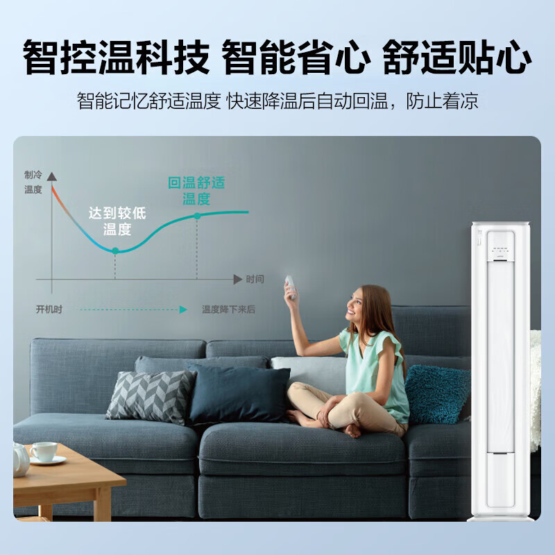 美的(Midea) KFR-51LW/BDN8Y-YC400(3)A 圆柱式 正2P 3级 变频 白色 冷暖(JW)