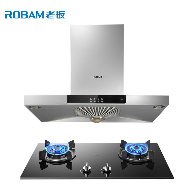 老板(ROBAM)17立方欧式按键式油烟机燃气灶烟灶套餐60X3+32B0(天然气)1级能效烟机(天然气)