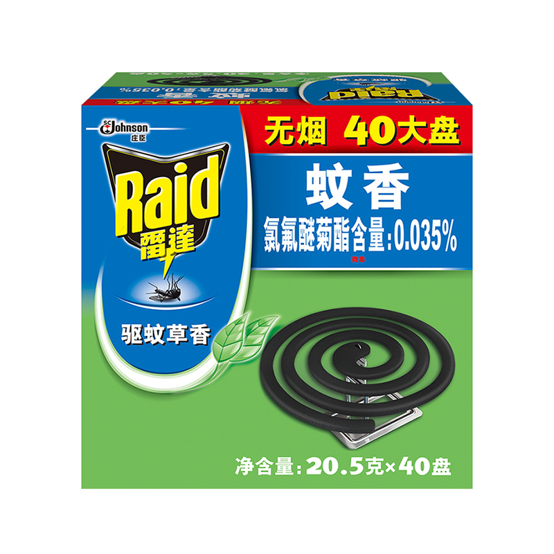 J雷达(Raid) 蚊香 驱蚊草香型 盘香40盘/盒(盒)