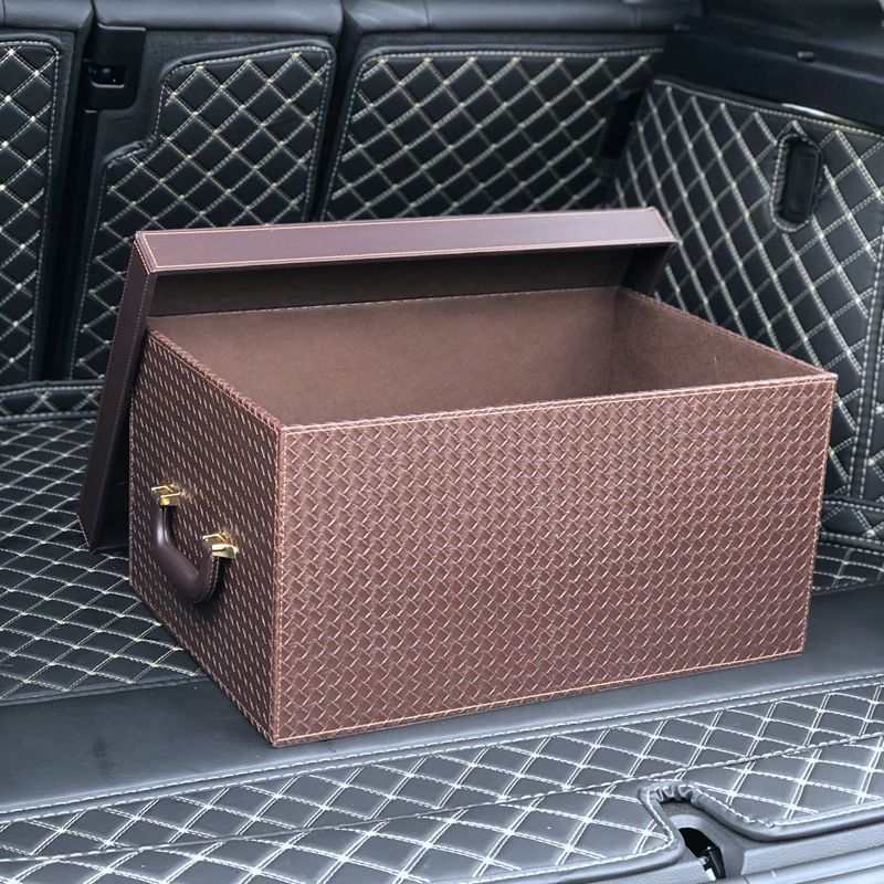 敬平后备箱储物箱汽车收纳箱车载整理箱皮革创意加厚suv尾箱车内用品