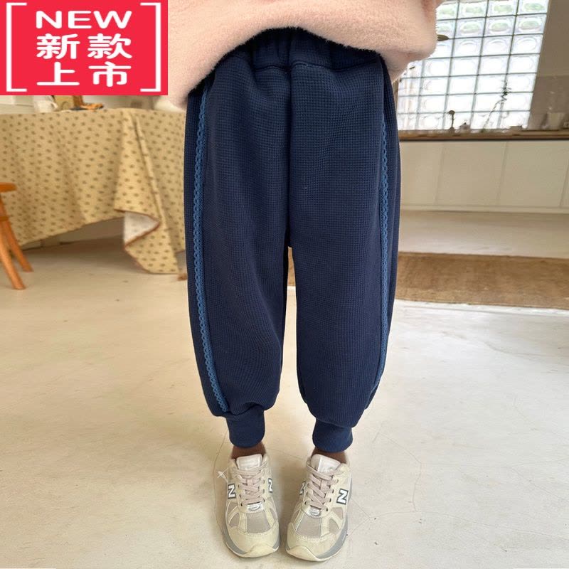 可莉允女童加绒卫裤2022冬季新款儿童加厚休闲裤宝宝保暖束脚裤保暖裤图片