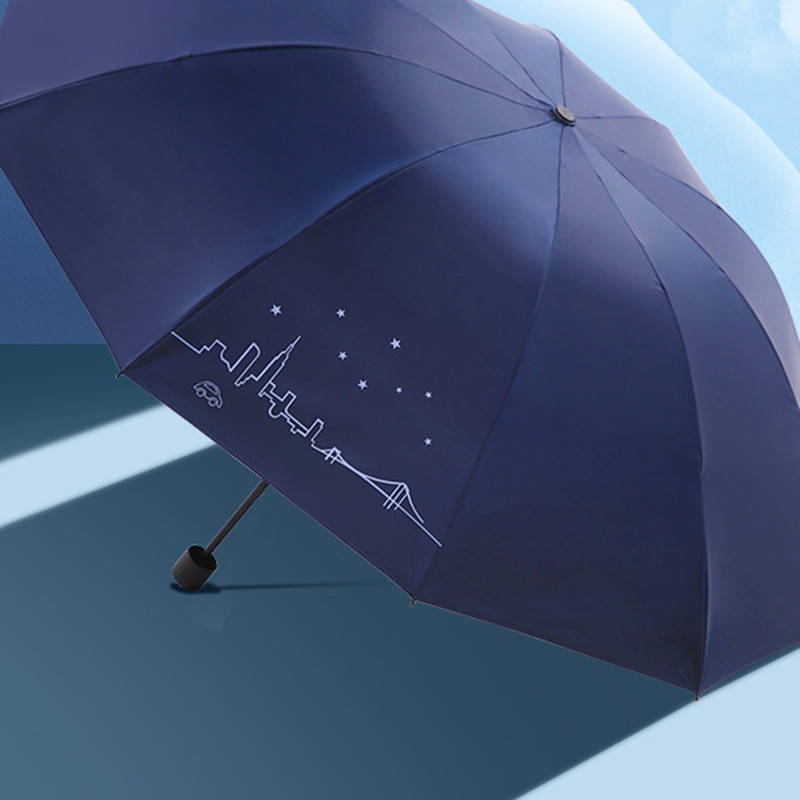 天堂 31157E 晴雨伞 双人晴雨伞三折 油蓝