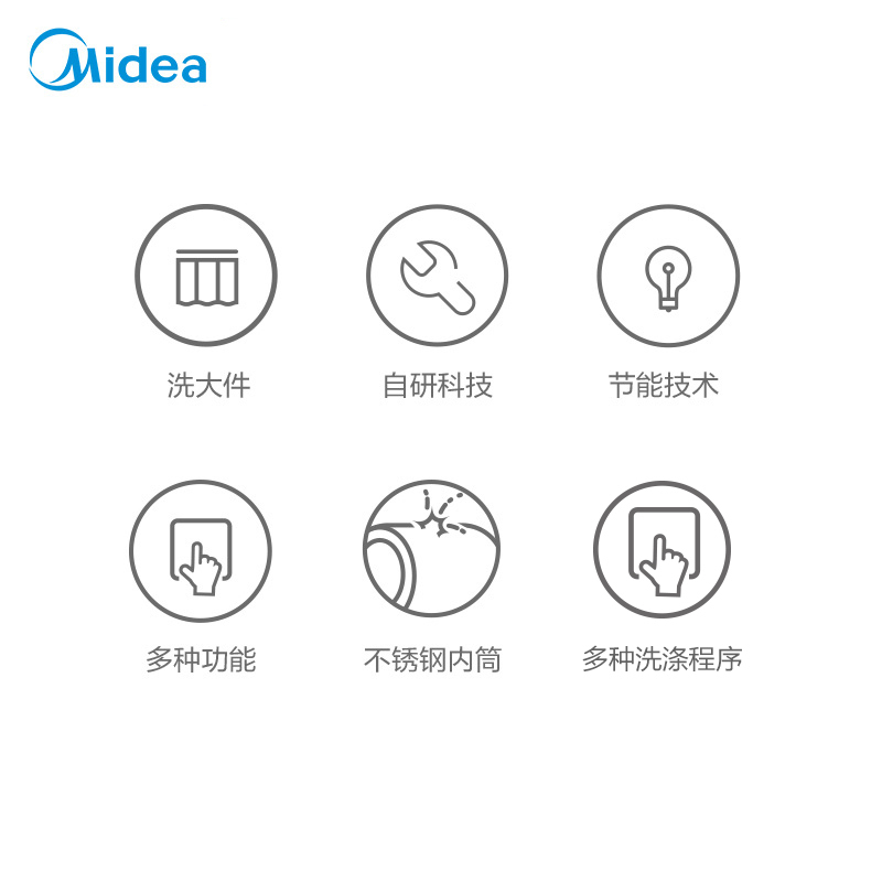 美的(Midea)10公斤 滚筒洗衣机 直驱变频 纳米银离子除菌 巴赫银 MG100N07Y
