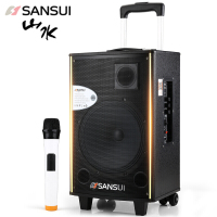 山水(SANSUI)SA1-10户外拉杆广场舞音响蓝牙U盘便携音响10吋手提音箱 扩音器音响低音炮 双话筒