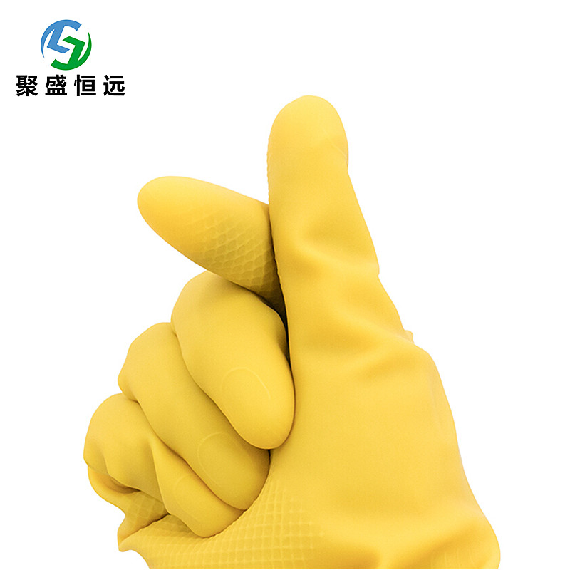 聚盛恒远 加厚清洁手套中码防滑耐磨乳胶橡胶劳保手套高清大图