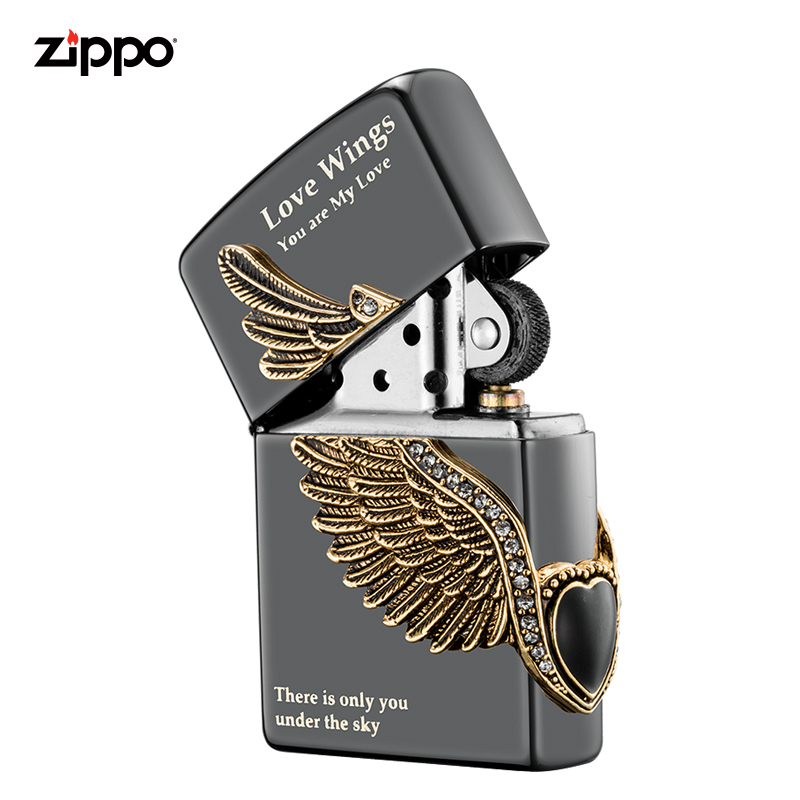 ZIPPO芝宝打火机原装ZIPPO之宝煤油打火机 男友生日礼物 爱情之翼ZBT-1-16a