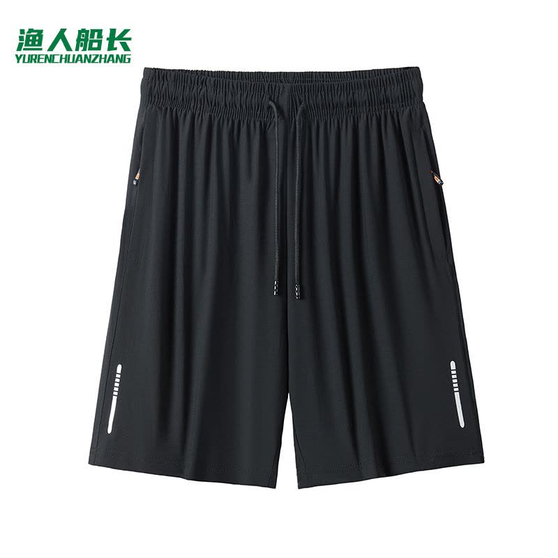 夏季大码男士冰丝弹力短裤清爽透气跑步健身休闲运动裤五分裤图片