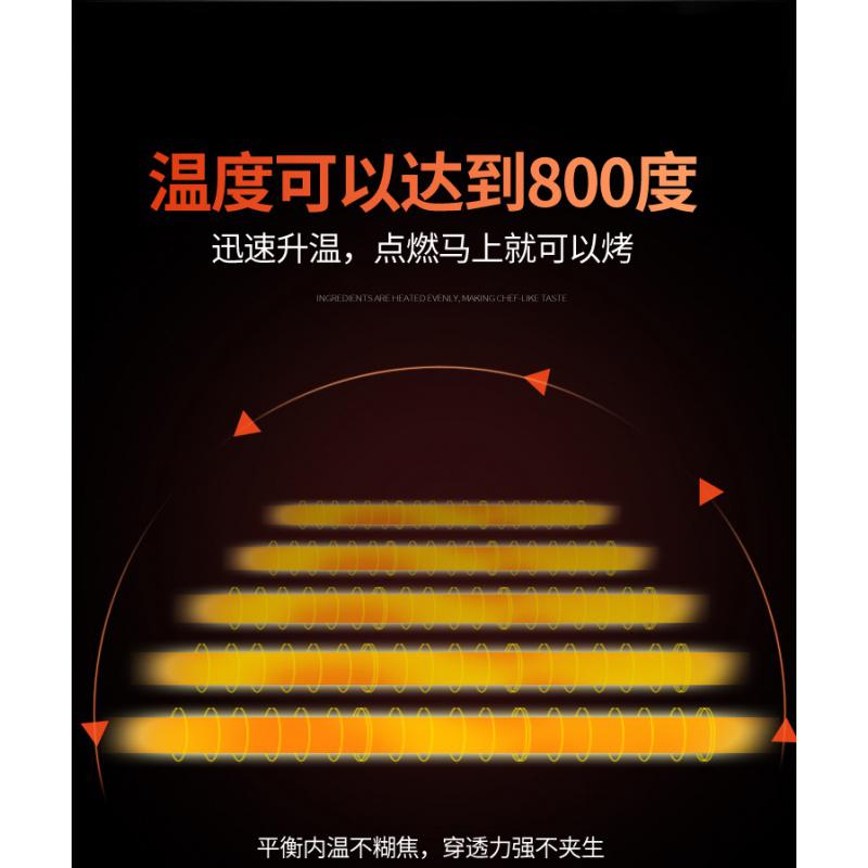 无烟烧烤炉古达燃气烧烤电烧烤炉商用摆摊黑金管液化气煤气烤面筋生蚝 燃气3控18管163x38x24烧面132x18