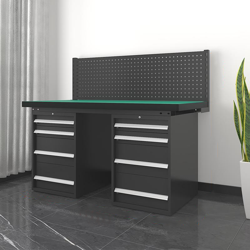 鑫金虎 防静电工作台车间流水线操作台工厂维修检验桌重型钳工台 双四抽+单挂板1.5m高清大图