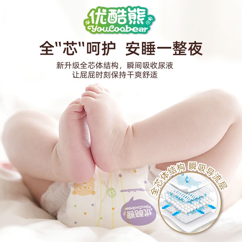 优酷熊乐享系列婴儿拉拉裤XXL84片2包组合装(12kg-17k)大码L/XL/XXXL男女宝宝干爽尿不湿超薄透气