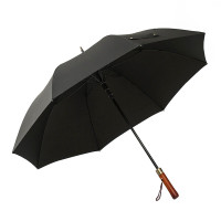 三极 TP7060 木手柄商务长柄直杆雨伞 黑色
