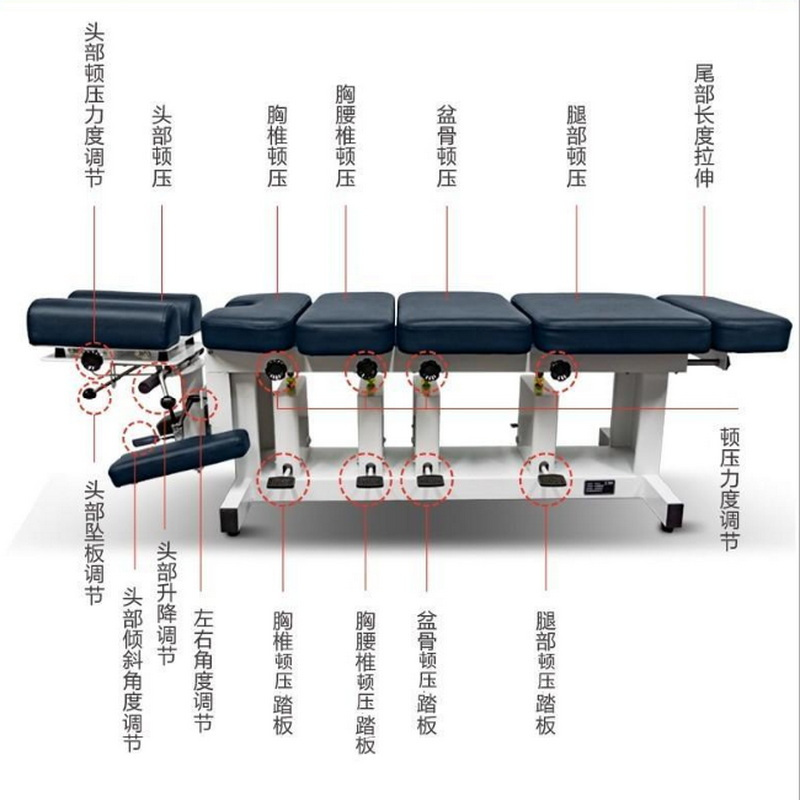 pt床训练床 电动升降手法床多体位运动康复PT训练床整脊评估理疗床按摩诊疗床 五节脚踩顿压床