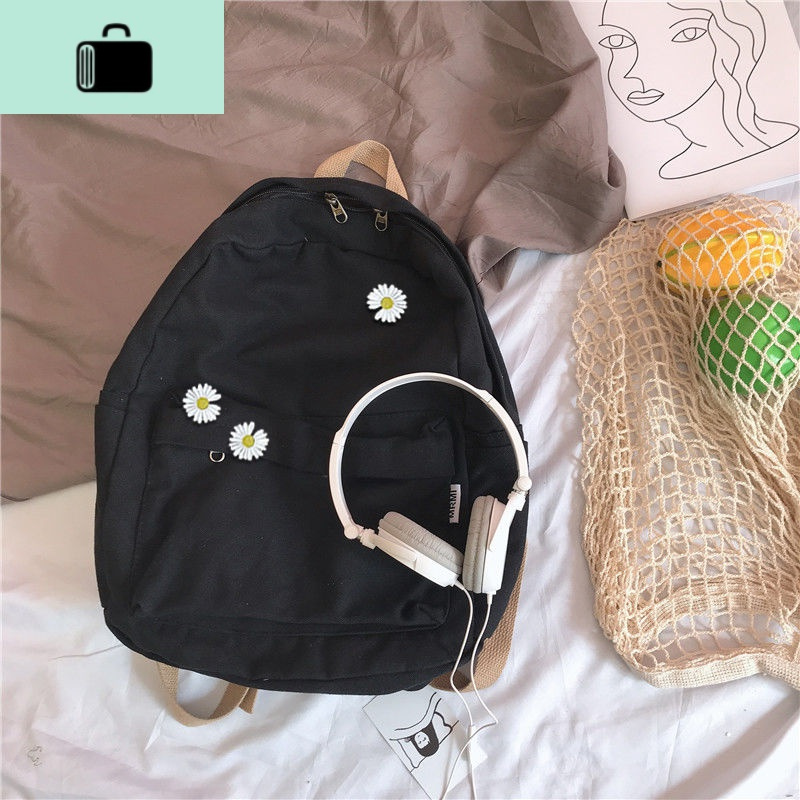ins古着感书包女韩版校园复古做旧水洗帆布双肩森系简约百搭背包NEW LAKE女手包