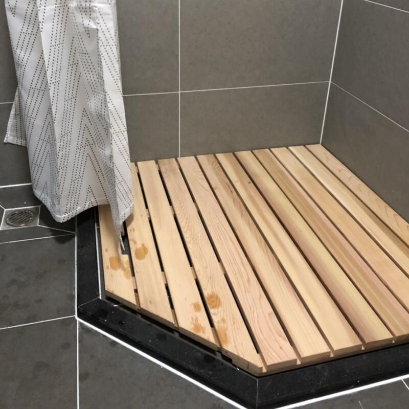 淋浴木地板浴室防滑垫洗澡实木地垫淋浴房地板防滑垫木可定制
