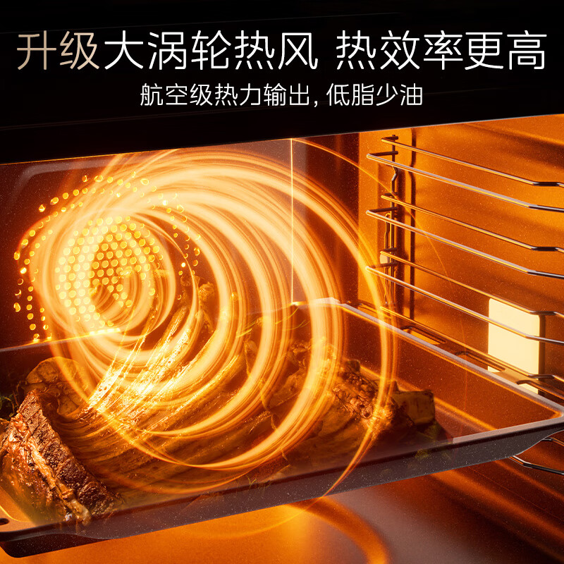 美的(Midea)SX7无边系列蒸烤箱一体机嵌入式 78L家用大容量蒸烤炸炖四合一 大彩屏涡轮蒸烤箱[温湿双控] 升级7高清大图