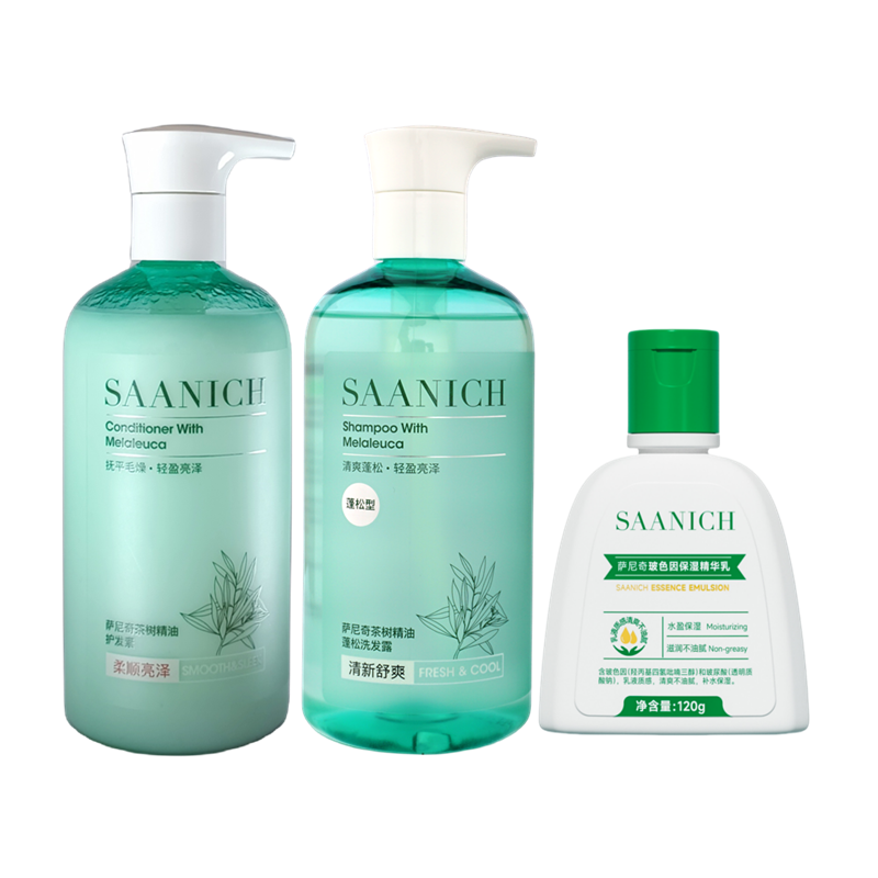 萨尼奇茶树精油洗发护发护肤3件套 920g/套高清大图