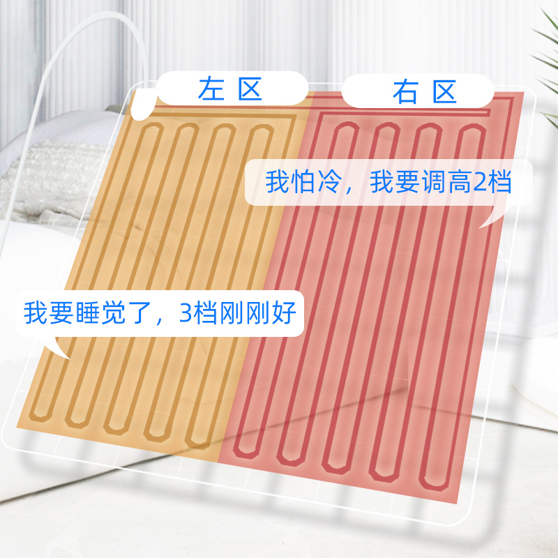 北极人智能调温型双人双控加大家用3档调温安全2.0米*1.8米电热毯-2080 卡其