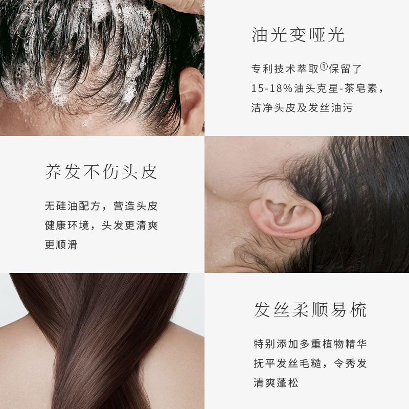 青彩山茶持久控油洗发水 洗头发无硅油洗发水去油控油男女士滋润