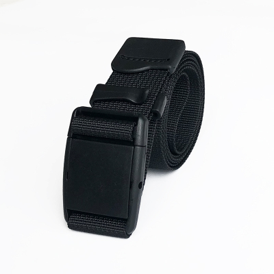 轻便尼龙防过敏腰带塑料卡扣户外战术男冲锋裤腰带女装饰百搭潮流黑色