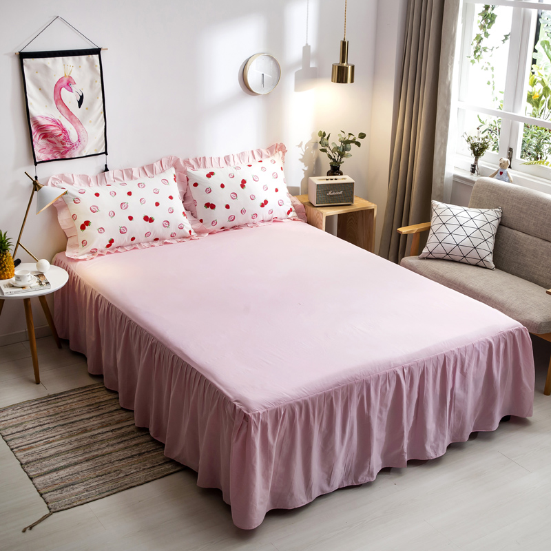 美帮汇床裙四件套全棉 裙式 欧式 全棉甜美公主风花边被套床罩女生高清大图