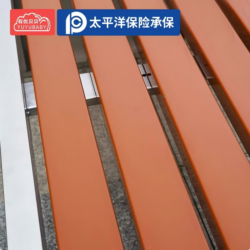 有优贝贝户外游乐设施公园长庭院塑木菠萝格不锈钢铁艺焊接150*40*45cm高清大图