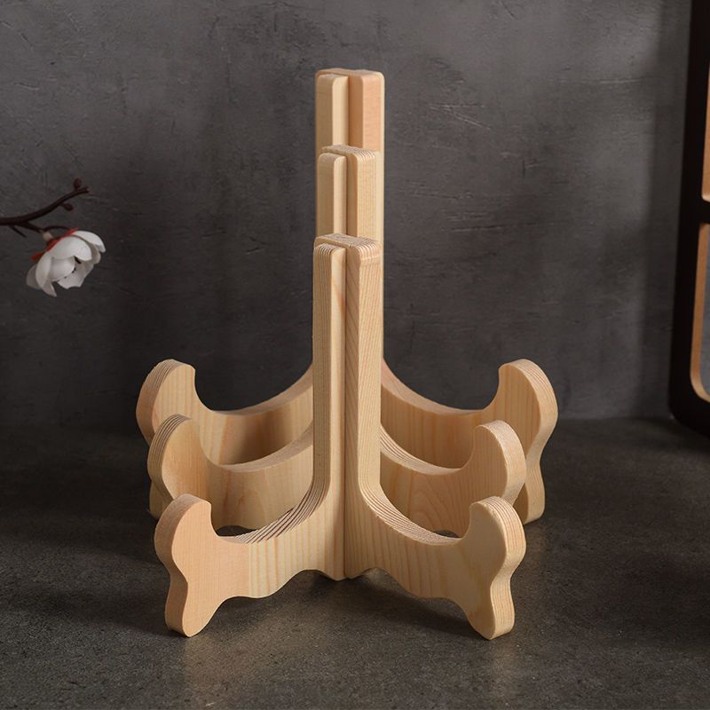 普洱茶饼架子摆件架工艺品瓷盘架展示盘装饰盘相框表实木支架托架180