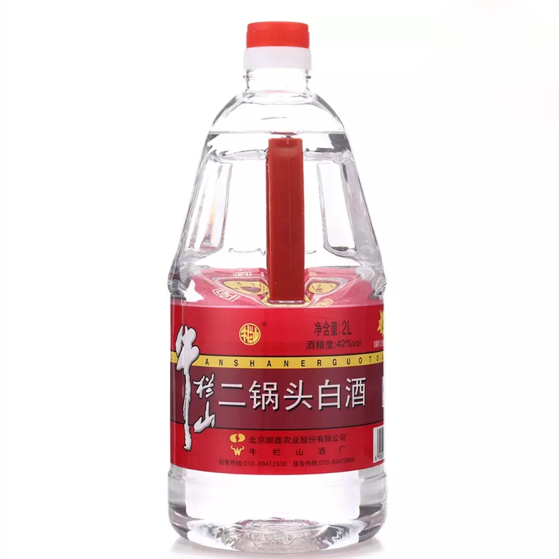 百年牛栏山二锅头牛桶42度清香型桶装泡酒2000ml*6桶白酒整箱