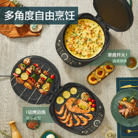 苏泊尔电饼铛家用双面加热加深下烤盘34CM大烤盘智能独立控温多功能烙饼机电饼档烤肉机早餐机蒸汽煎烤机 JD34AQ857